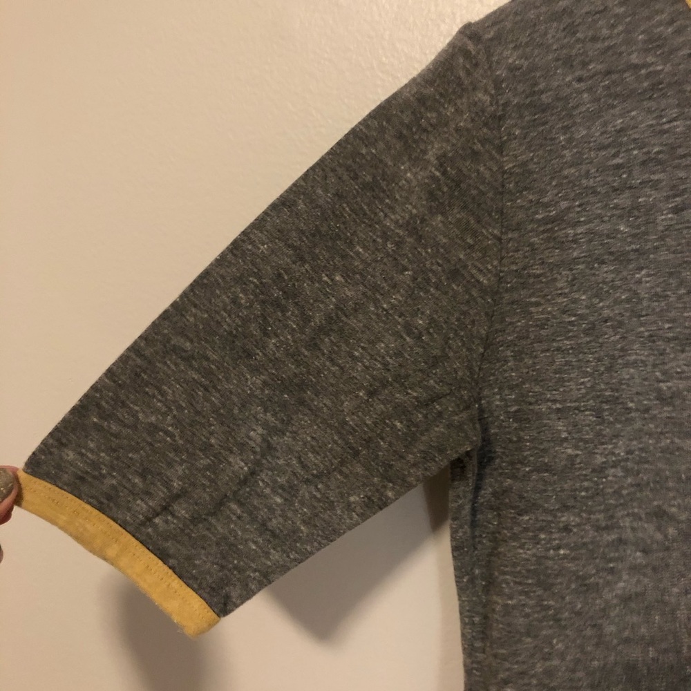 Lularoe Gray and Mustard Yellow Soft Midi Dress - Picture 3 of 7